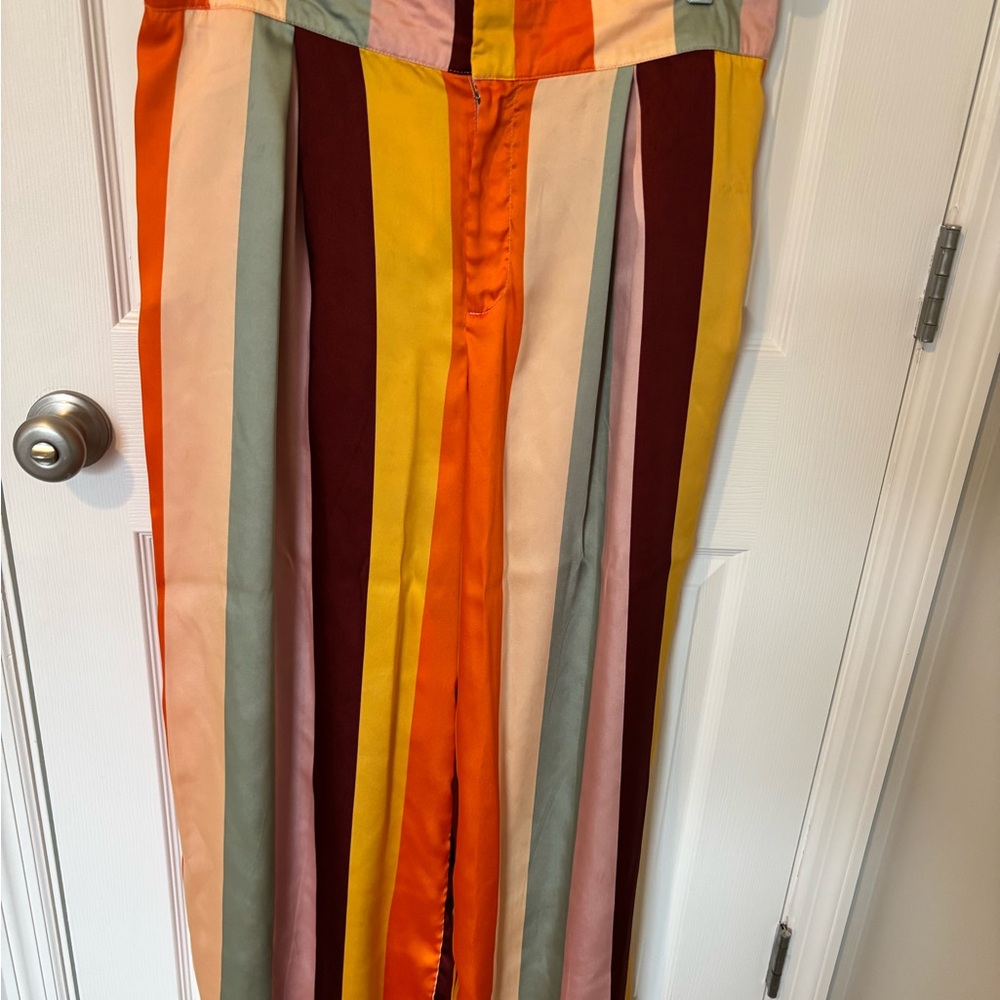 Fe Noel Striped Multicolor Women's Wide Leg Pants - Picture 2 of 5